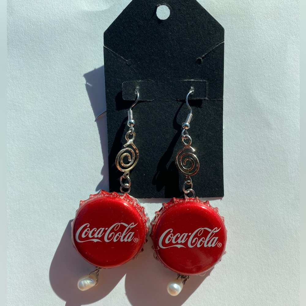 Coca-Cola Red Bottle Cap Earrings